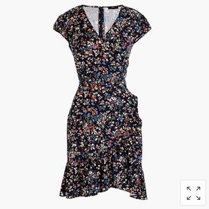 J. Crew Ruffle-Front Floral Mini Dress